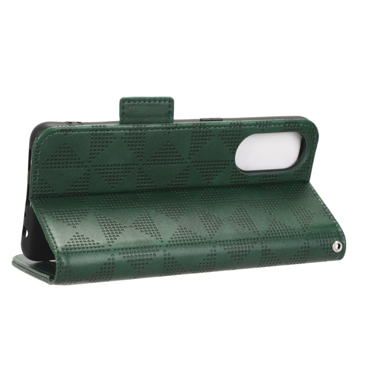 For OPPO Reno8 T 4G Symmetrical Triangle Leather Phone Case