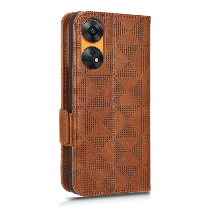 For OPPO Reno8 T 4G Symmetrical Triangle Leather Phone Case