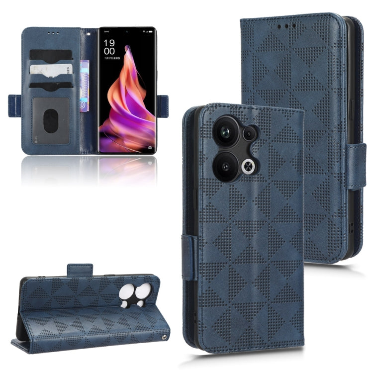 For OPPO Reno9 Pro+ Symmetrical Triangle Leather Phone Case