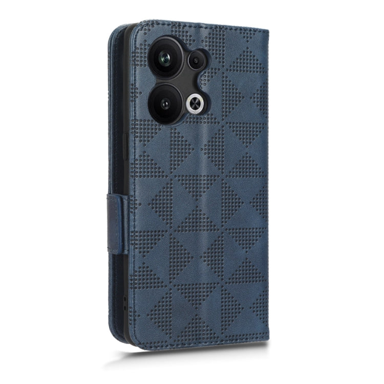 For OPPO Reno9 Pro+ Symmetrical Triangle Leather Phone Case