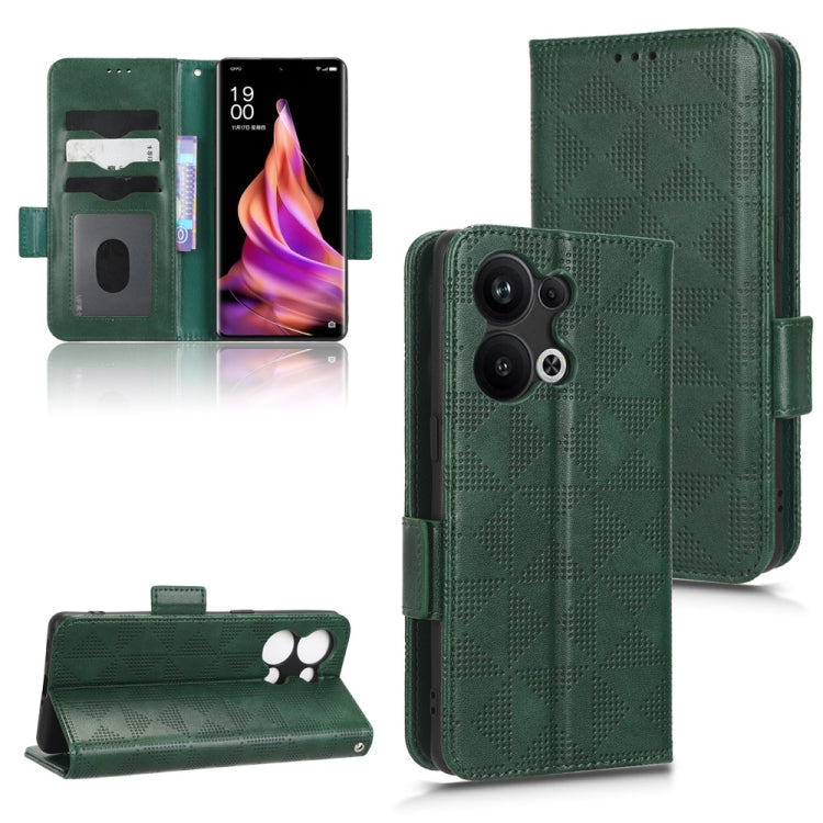 For OPPO Reno9 Pro+ Symmetrical Triangle Leather Phone Case