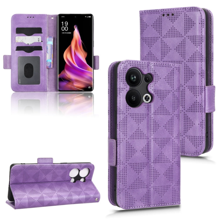 For OPPO Reno9 Pro+ Symmetrical Triangle Leather Phone Case