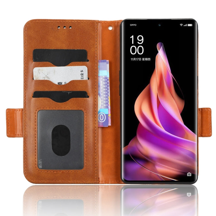 For OPPO Reno9 Pro+ Symmetrical Triangle Leather Phone Case