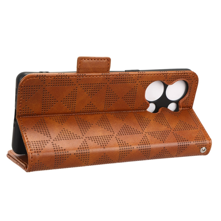 For OPPO Reno9 Pro+ Symmetrical Triangle Leather Phone Case