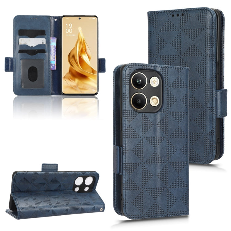 For OPPO Reno9 Pro Symmetrical Triangle Leather Phone Case