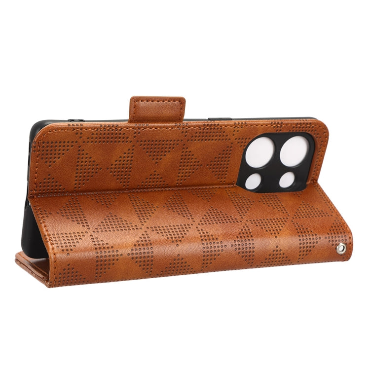 For OPPO Reno9 Pro Symmetrical Triangle Leather Phone Case