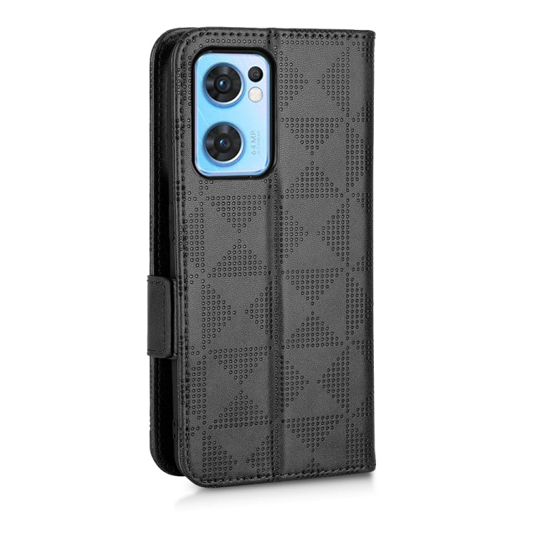 For OPPO Reno7 5G / Find X5 Lite Symmetrical Triangle Leather Phone Case