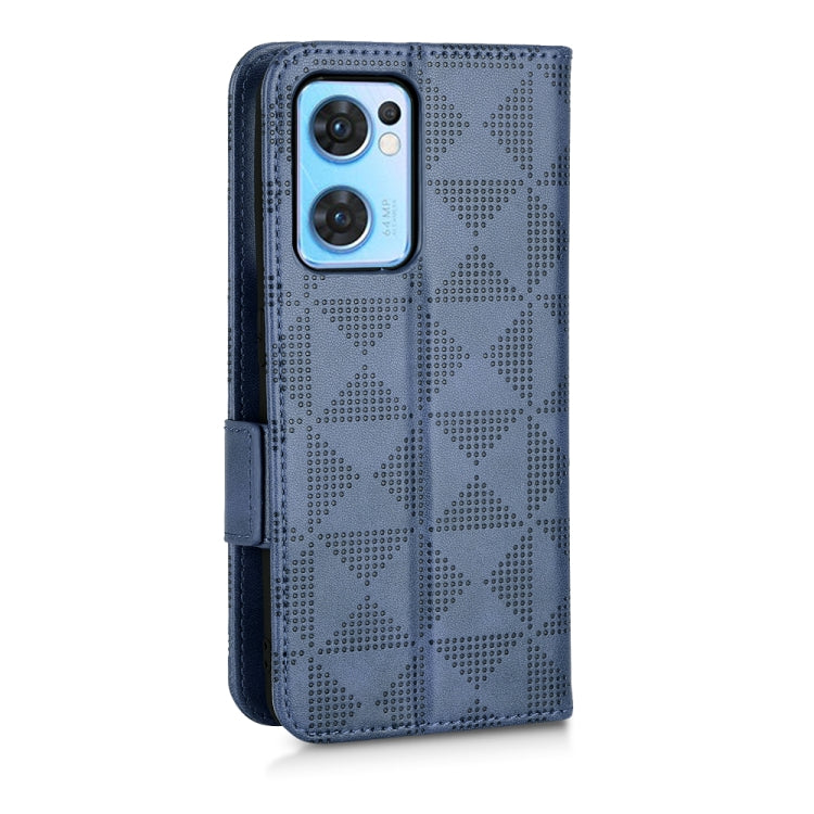 For OPPO Reno7 5G / Find X5 Lite Symmetrical Triangle Leather Phone Case