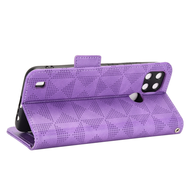 For Realme C21Y / C25Y Symmetrical Triangle Leather Phone Case