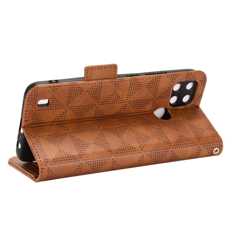 For Realme C21Y / C25Y Symmetrical Triangle Leather Phone Case
