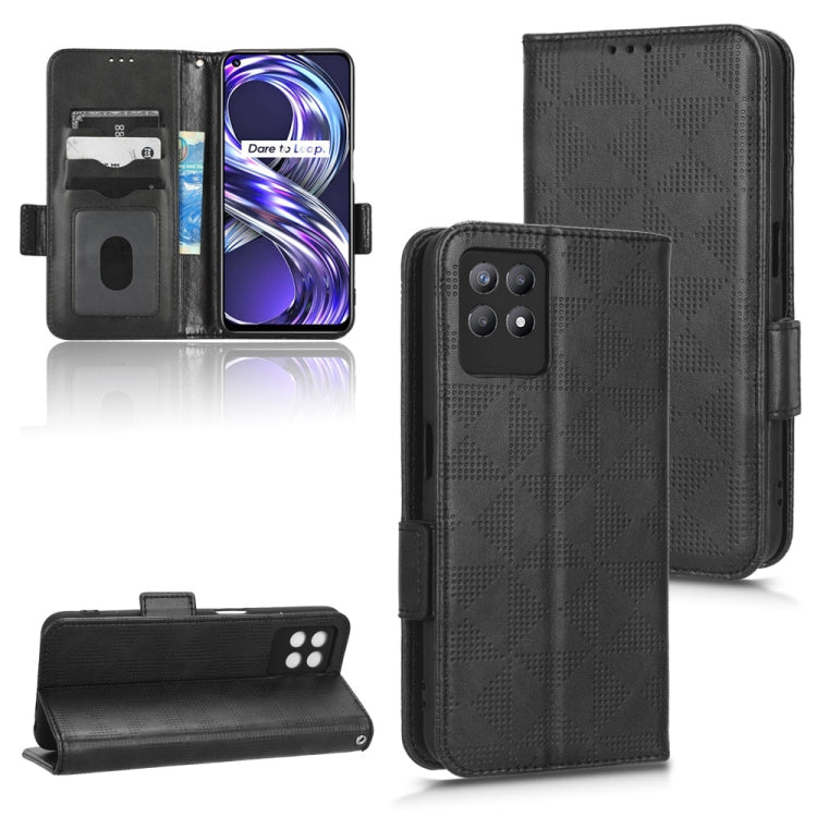 For Realme 8i Symmetrical Triangle Leather Phone Case