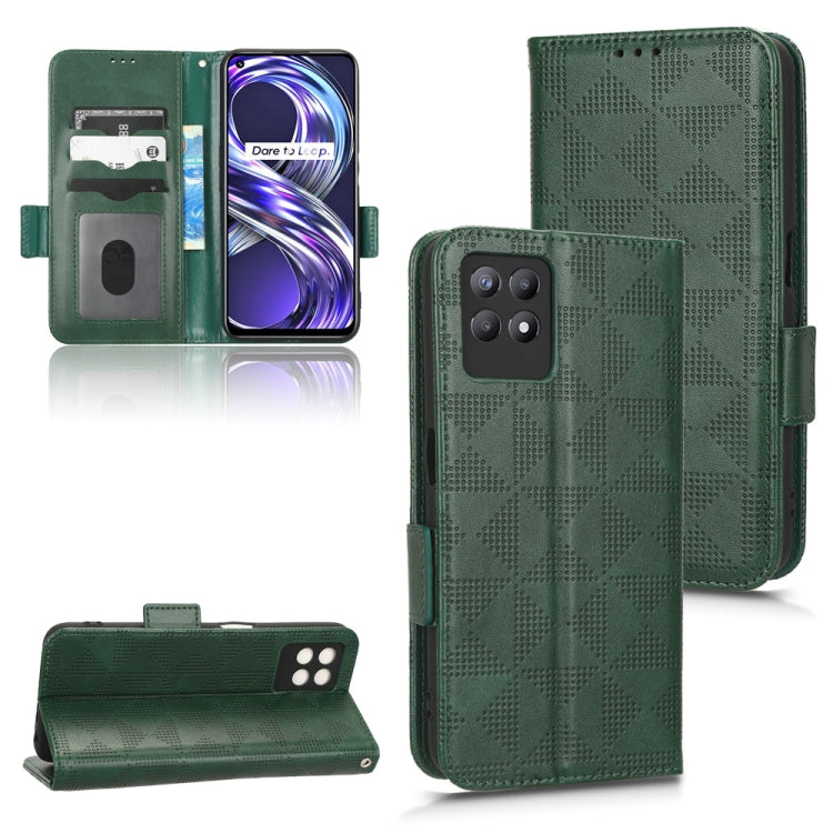 For Realme 8i Symmetrical Triangle Leather Phone Case