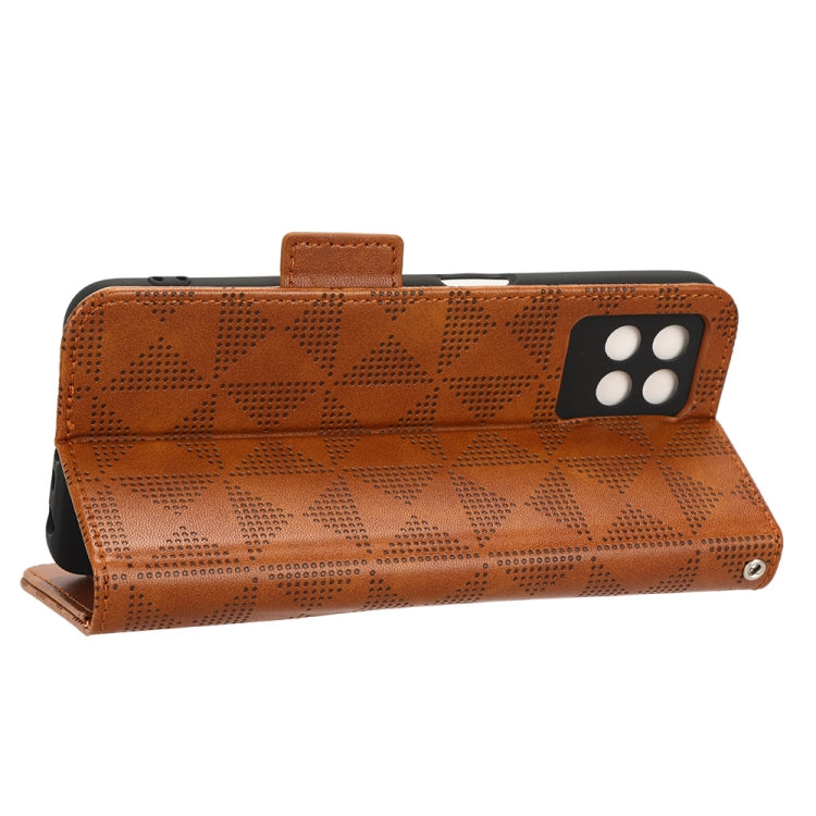 For Realme 8i Symmetrical Triangle Leather Phone Case