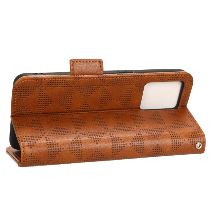 For Realme 9 Pro+ / 9 4G Symmetrical Triangle Leather Phone Case