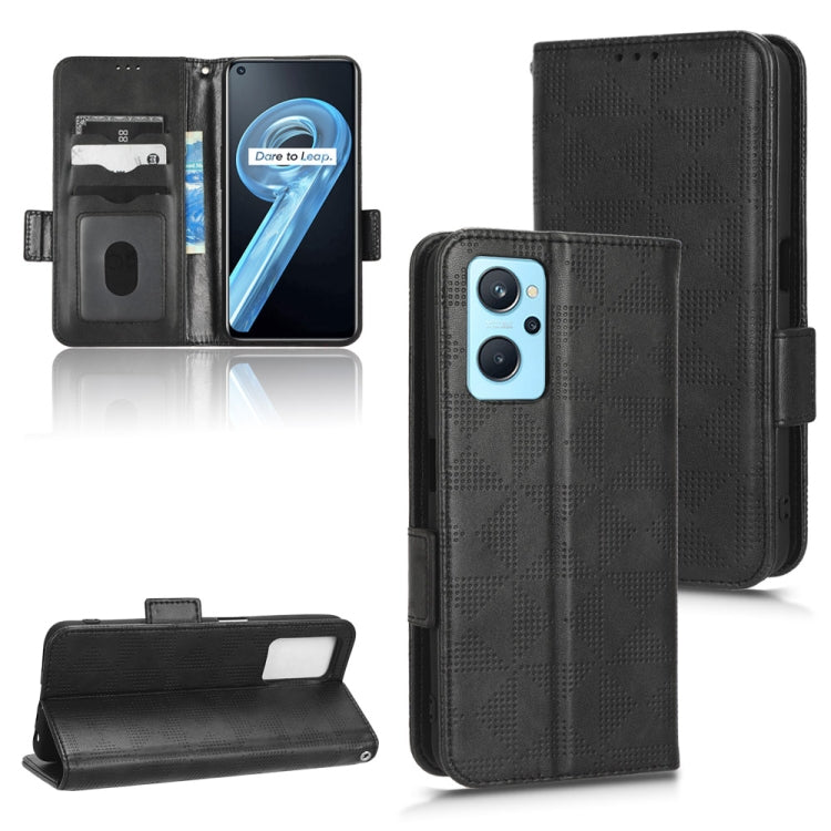 For Realme 9i / OPPO A36 / A76 / A96 4G Symmetrical Triangle Leather Phone Case