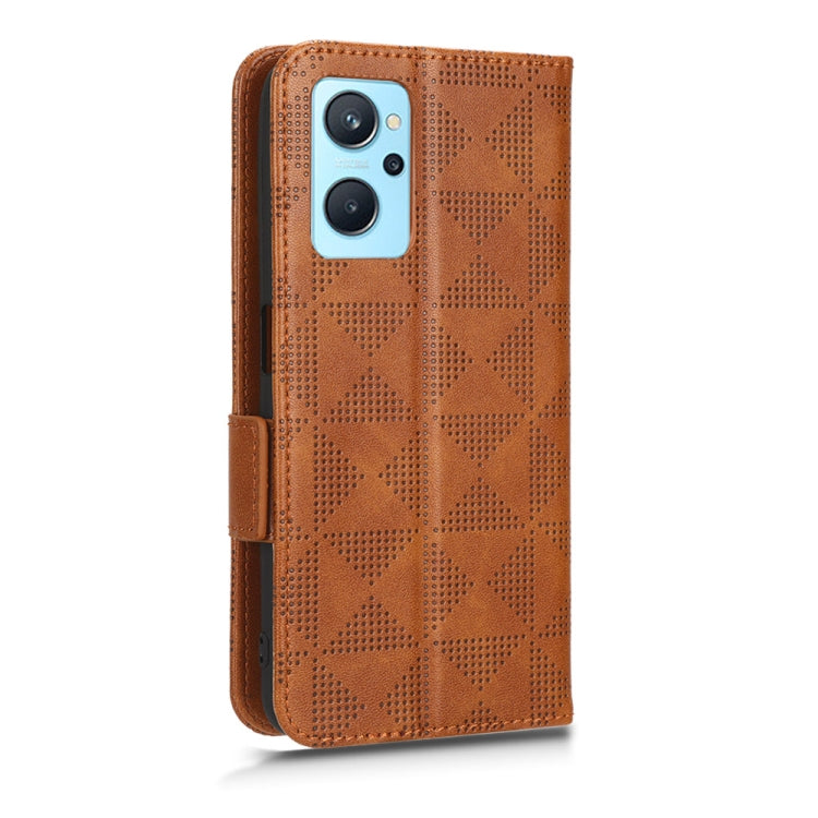 For Realme 9i / OPPO A36 / A76 / A96 4G Symmetrical Triangle Leather Phone Case