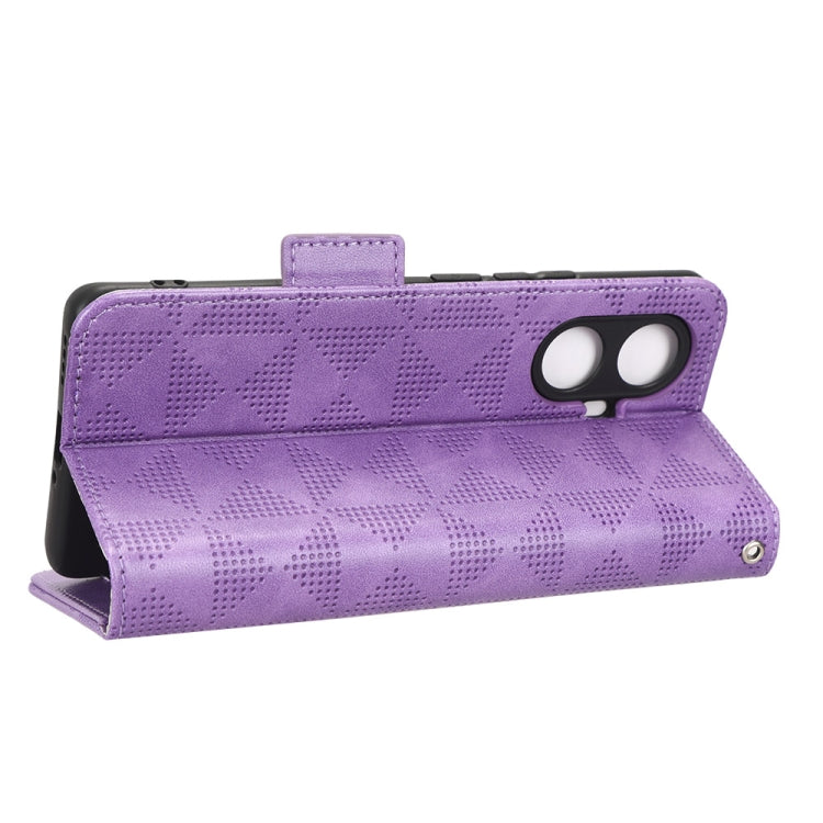 For Realme 10 Pro+ Symmetrical Triangle Leather Phone Case