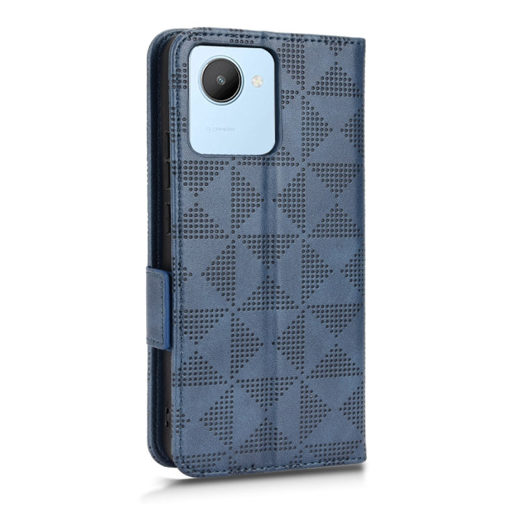 For Realme C30 4G Symmetrical Triangle Leather Phone Case