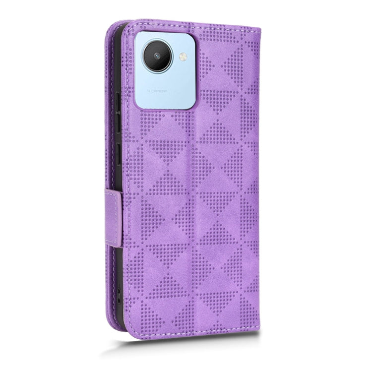 For Realme C30 4G Symmetrical Triangle Leather Phone Case