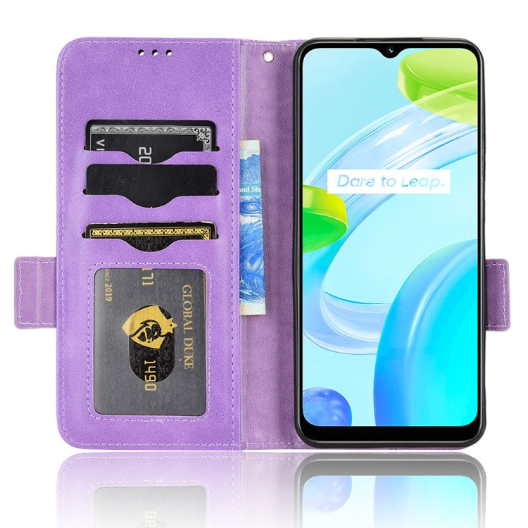 For Realme C30 4G Symmetrical Triangle Leather Phone Case