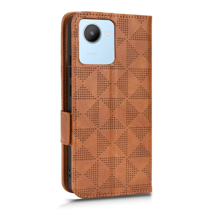 For Realme C30 4G Symmetrical Triangle Leather Phone Case
