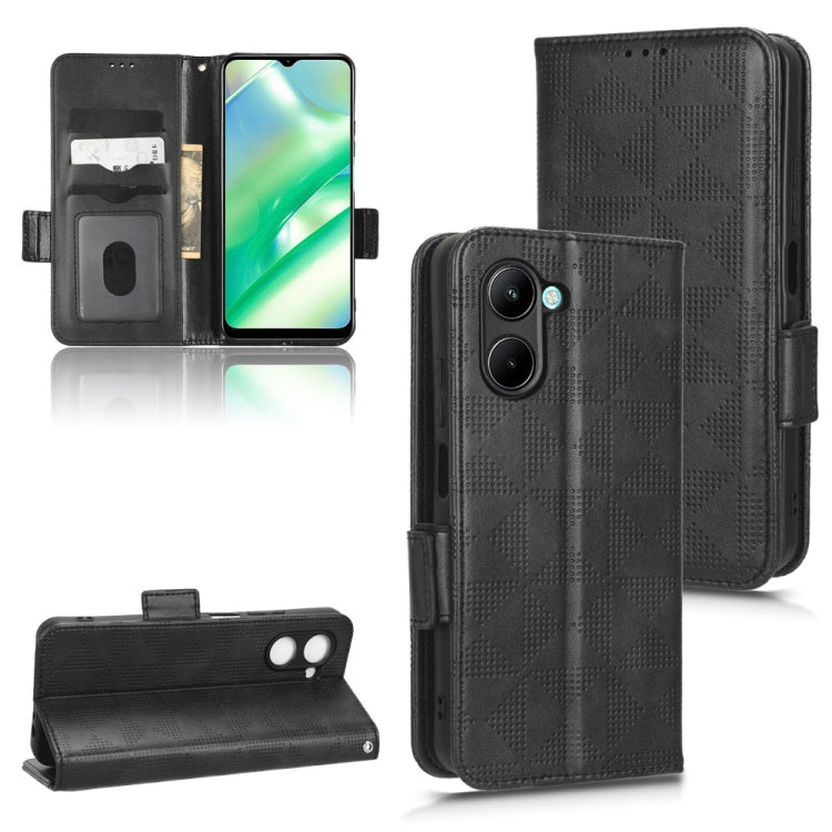 For Realme C33 4G Symmetrical Triangle Leather Phone Case