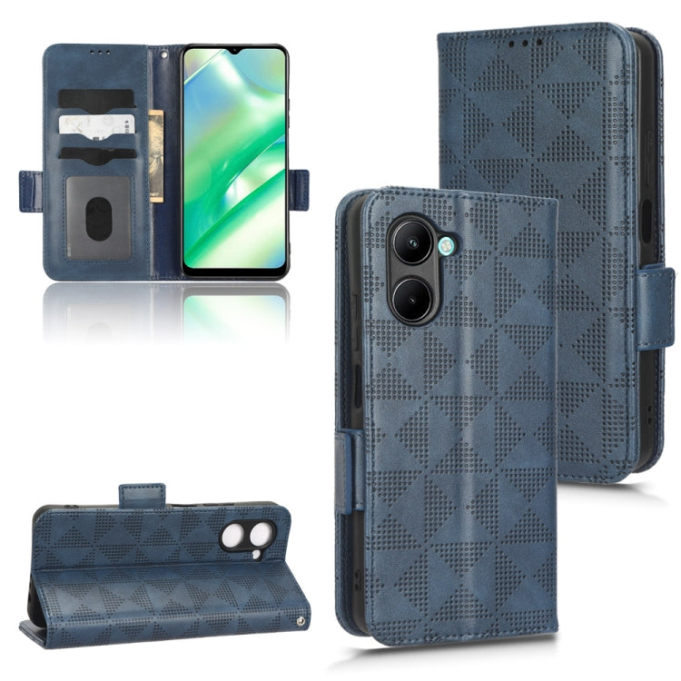 For Realme C33 4G Symmetrical Triangle Leather Phone Case