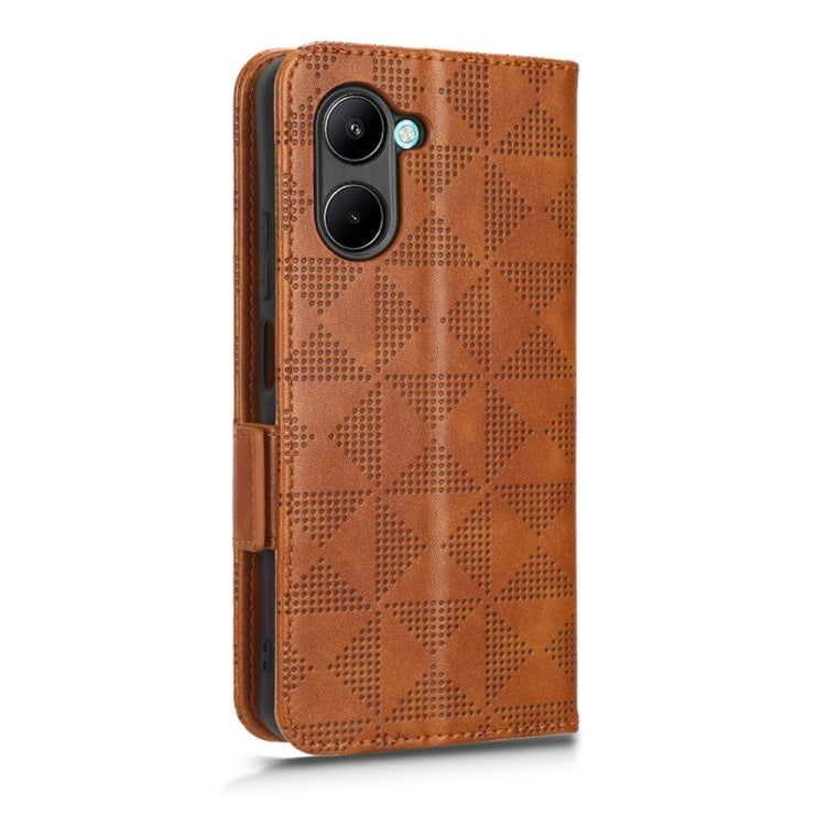 For Realme C33 4G Symmetrical Triangle Leather Phone Case