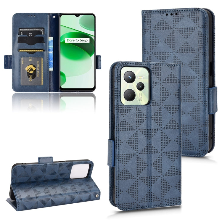 For Realme C35 Symmetrical Triangle Leather Phone Case