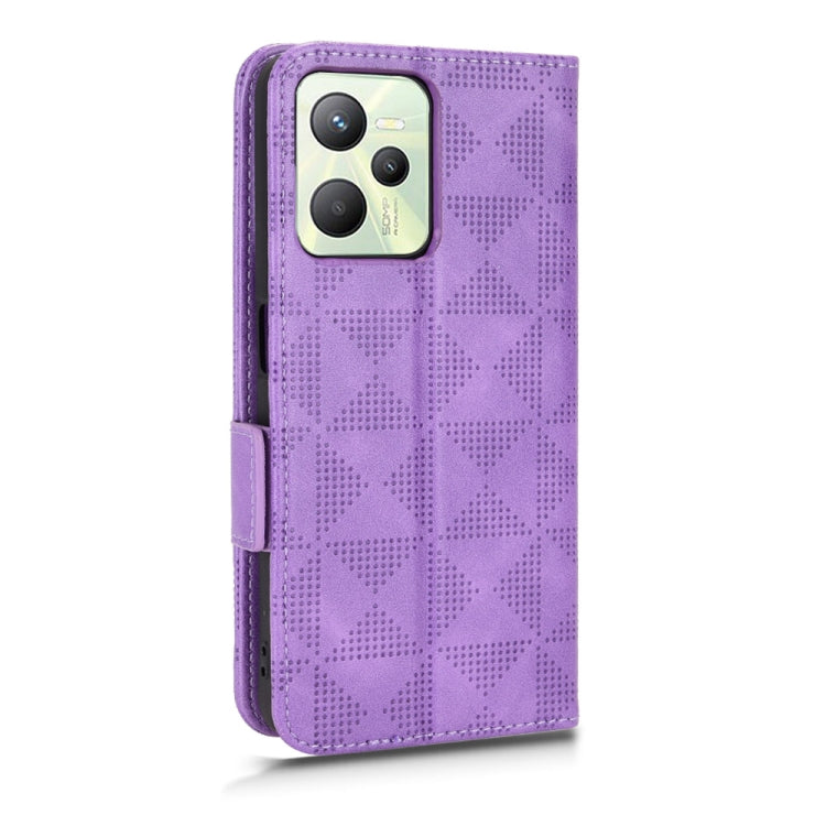 For Realme C35 Symmetrical Triangle Leather Phone Case