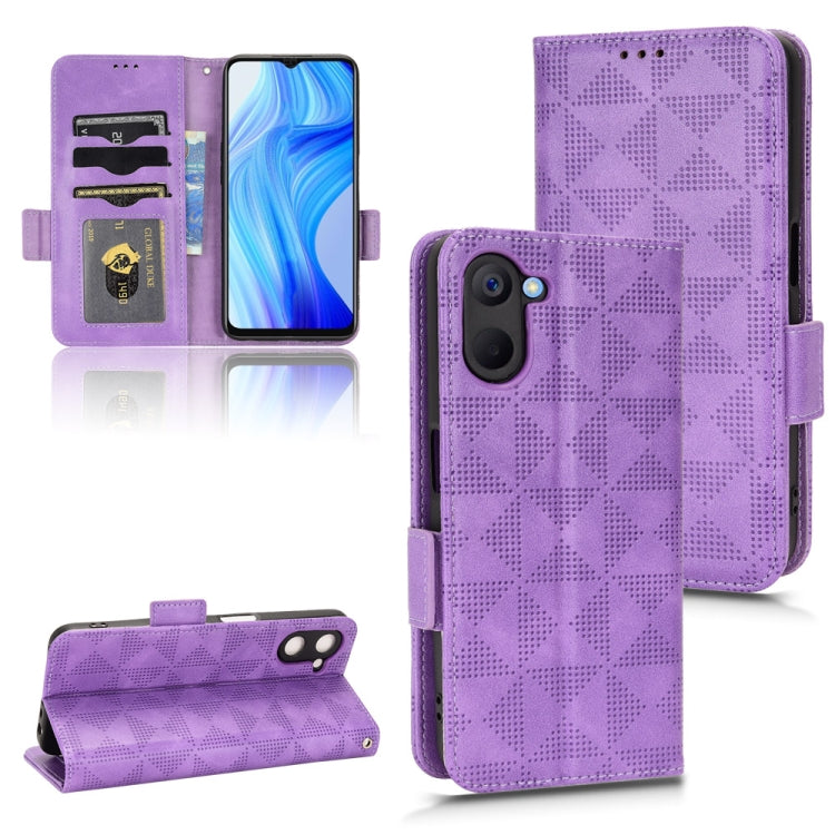 For Realme V20 Symmetrical Triangle Leather Phone Case