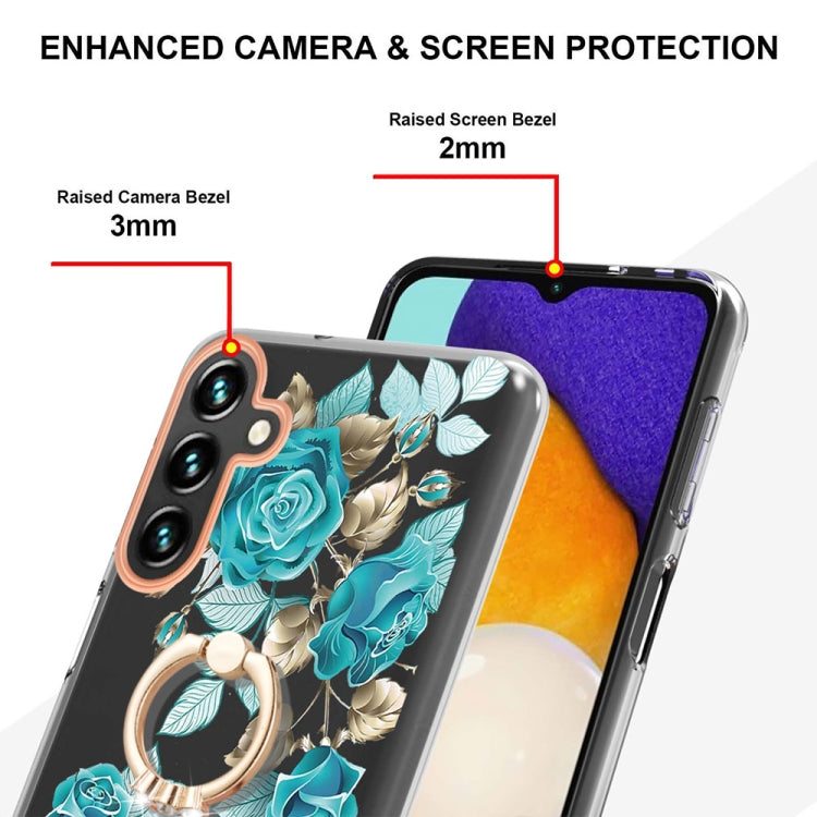 For Samsung Galaxy A54 5G Flowers and Plants Series IMD TPU Phone Case with Ring Holder
