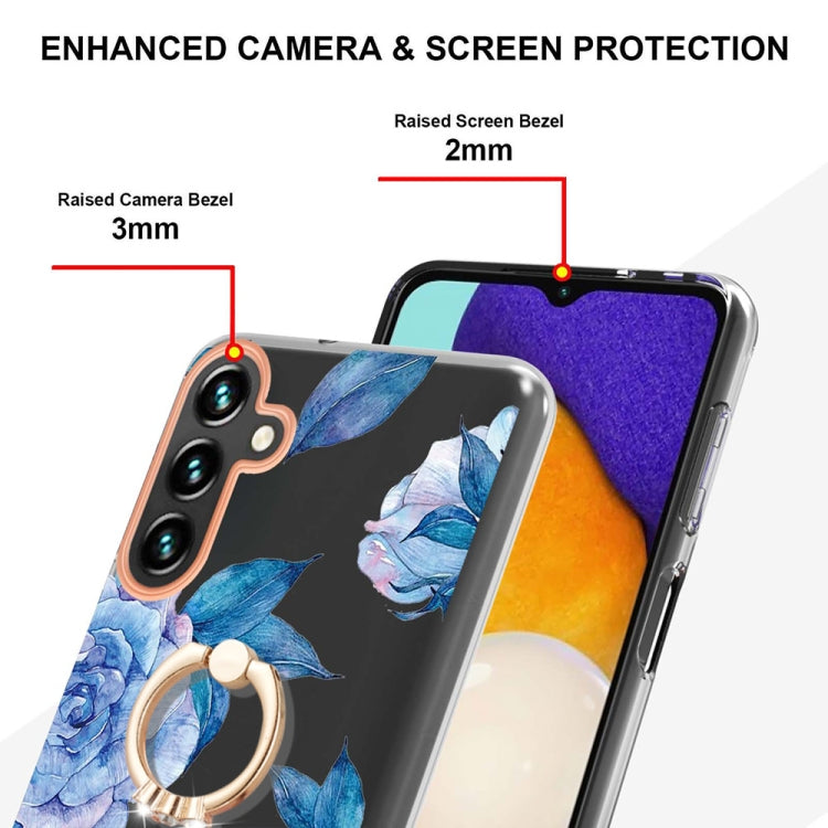 For Samsung Galaxy A54 5G Flowers and Plants Series IMD TPU Phone Case with Ring Holder