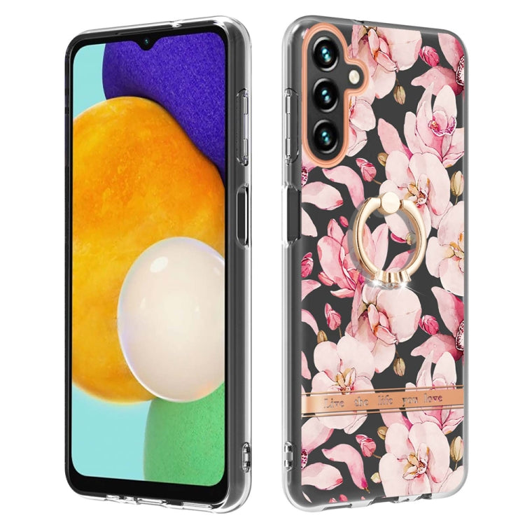 For Samsung Galaxy A54 5G Flowers and Plants Series IMD TPU Phone Case with Ring Holder