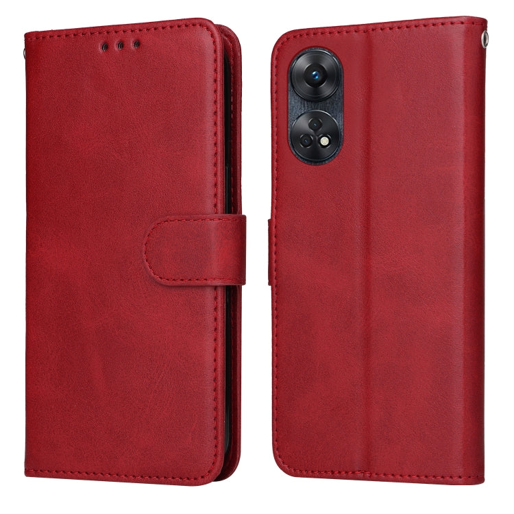 For OPPO Reno8 T 4G Classic Calf Texture Flip Leather Phone Case