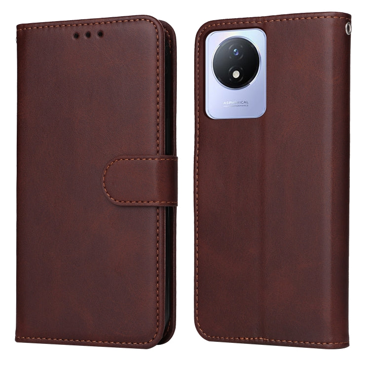 For vivo Y02 4G Classic Calf Texture Flip Leather Phone Case