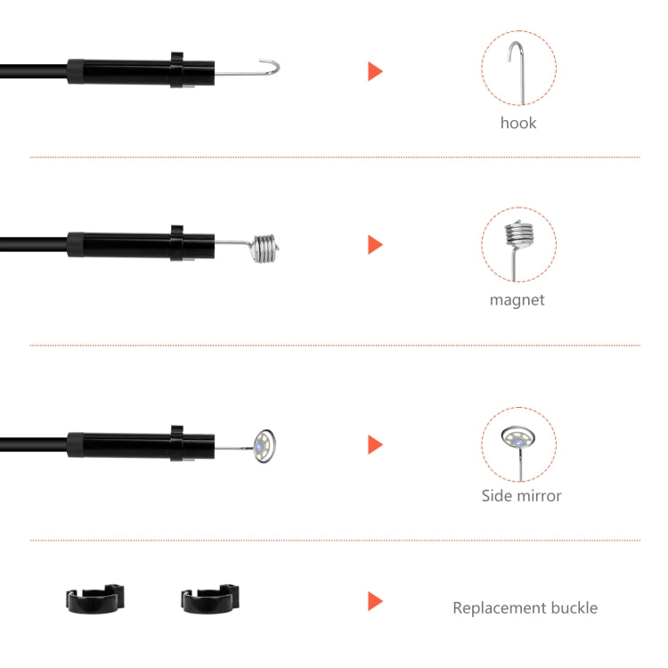P130 8mm 4.3 inch Triple Camera with Screen Endoscope, Length:5m