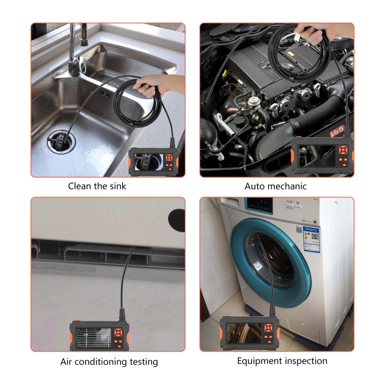 P130 8mm 4.3 inch Triple Camera with Screen Endoscope, Length:10m