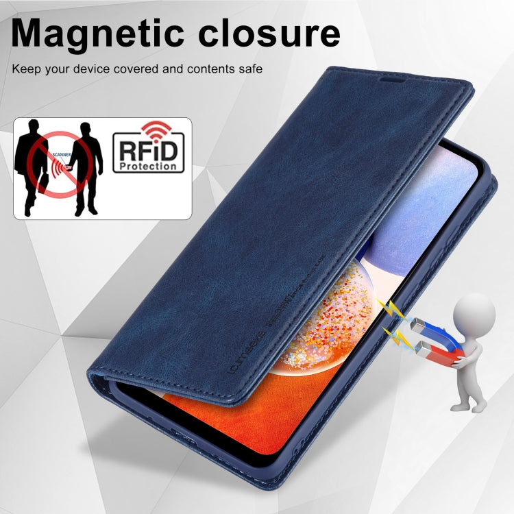 For Samsung Galaxy A14 4G/5G LC.IMEEKE RFID Anti-theft Leather Phone Case