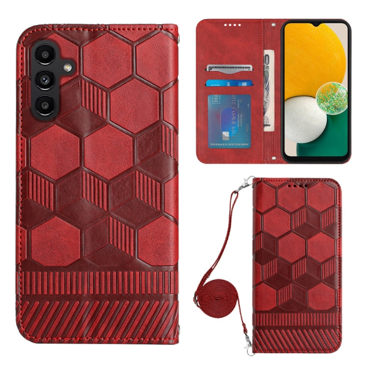 For Samsung Galaxy A34 5G Crossbody Football Texture Magnetic PU Phone Case
