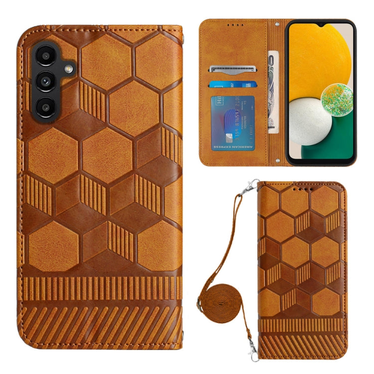 For Samsung Galaxy A54 5G Crossbody Football Texture Magnetic PU Phone Case