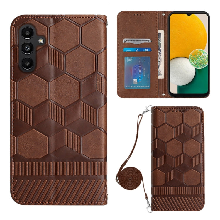 For Samsung Galaxy A54 5G Crossbody Football Texture Magnetic PU Phone Case