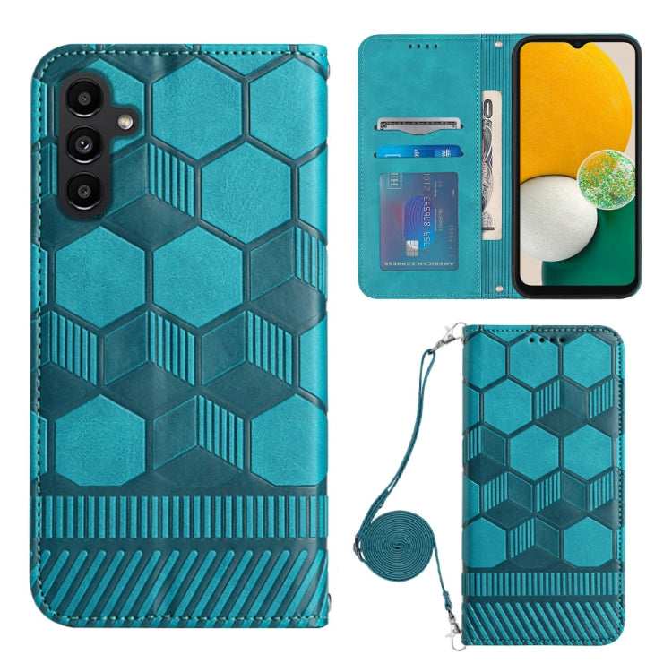 For Samsung Galaxy A54 5G Crossbody Football Texture Magnetic PU Phone Case