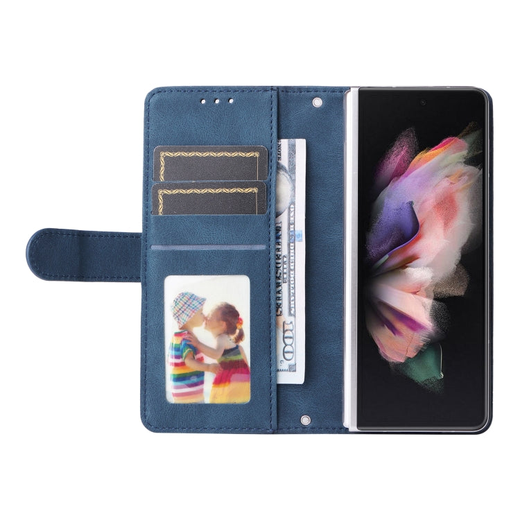 For Samsung Galaxy Z Fold3 5G Skin Feel Life Tree Metal Button Leather Phone Case