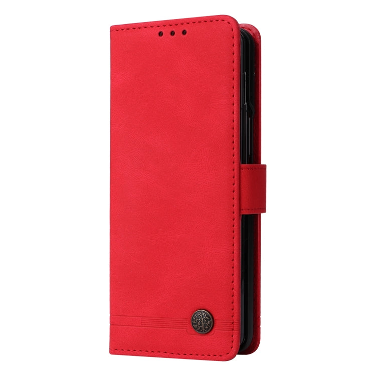 For Samsung Galaxy Z Fold4 5G Skin Feel Life Tree Metal Button Leather Phone Case