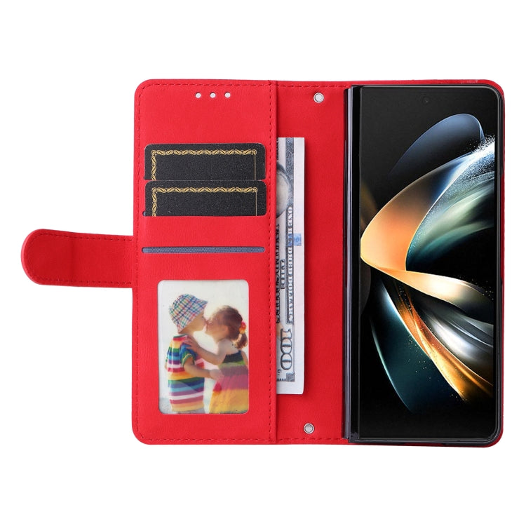For Samsung Galaxy Z Fold4 5G Skin Feel Life Tree Metal Button Leather Phone Case