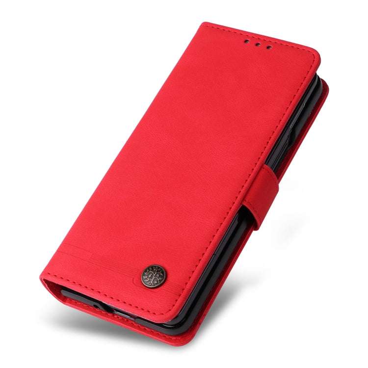 For Samsung Galaxy Z Fold4 5G Skin Feel Life Tree Metal Button Leather Phone Case