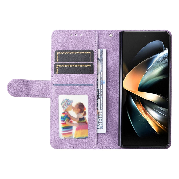 For Samsung Galaxy Z Fold4 5G Skin Feel Life Tree Metal Button Leather Phone Case