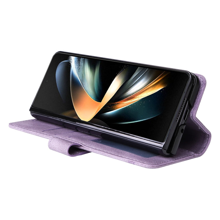 For Samsung Galaxy Z Fold4 5G Skin Feel Life Tree Metal Button Leather Phone Case
