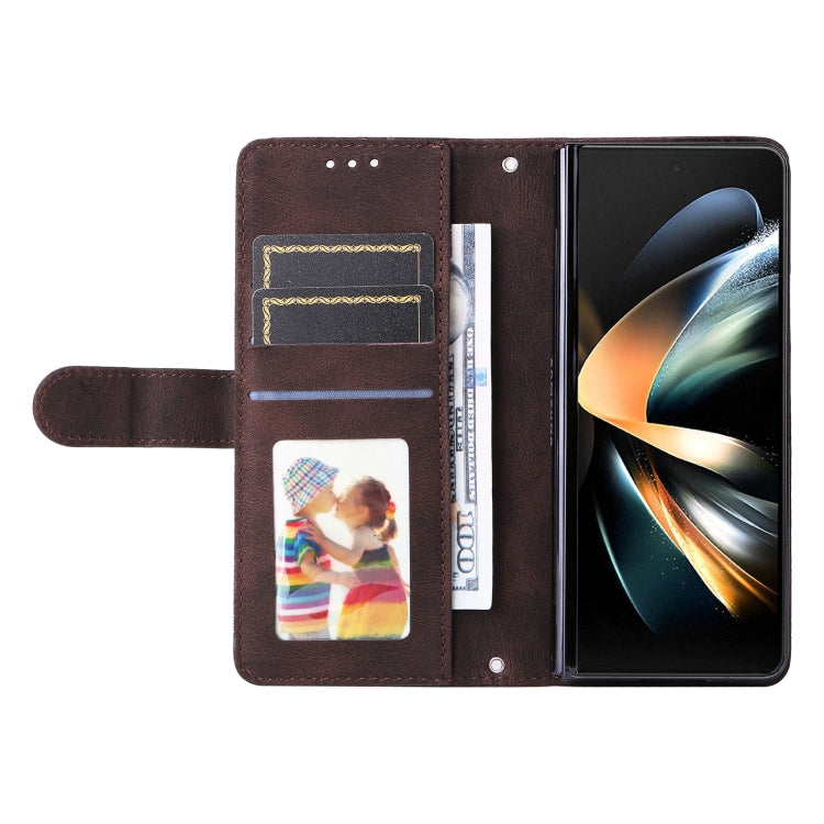 For Samsung Galaxy Z Fold4 5G Skin Feel Life Tree Metal Button Leather Phone Case